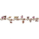 2mm Multi Garnet microfaceted round Silver Dangling Chain by the foot - Beadsofcambay.com