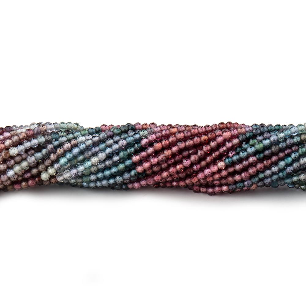 2mm Multi Gemstone Micro Faceted Rondelle Beads 12.5 inch 200 pcs AAA - Beadsofcambay.com