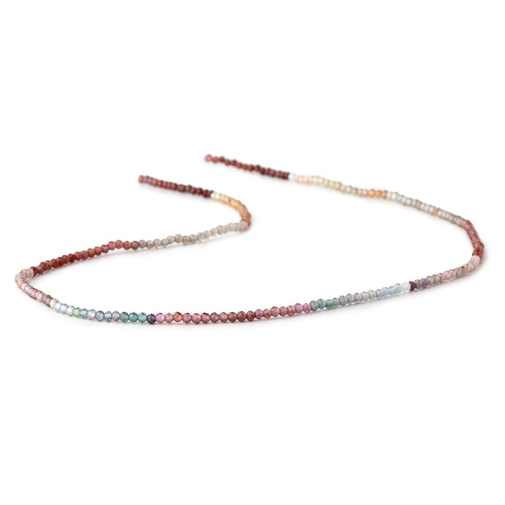 2mm Multi Gemstone Micro Faceted Rondelle Beads 12.5 inch 200 pcs AAA - Beadsofcambay.com
