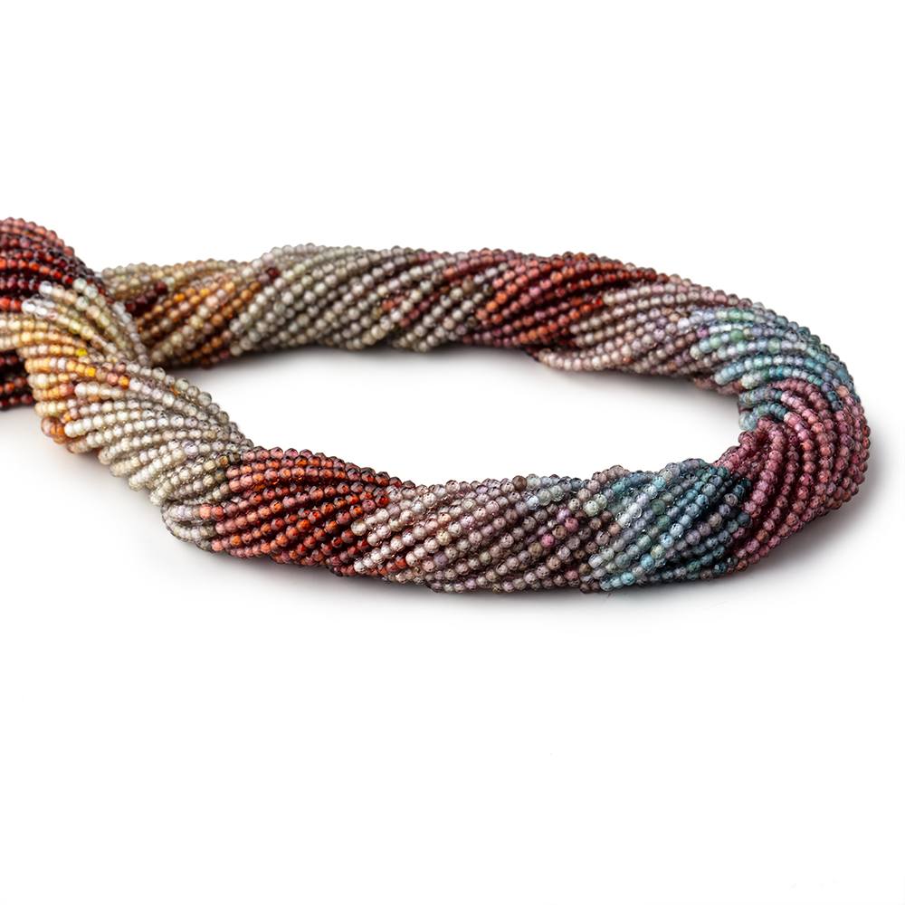 2mm Multi Gemstone Micro Faceted Rondelle Beads 12.5 inch 200 pcs AAA - Beadsofcambay.com