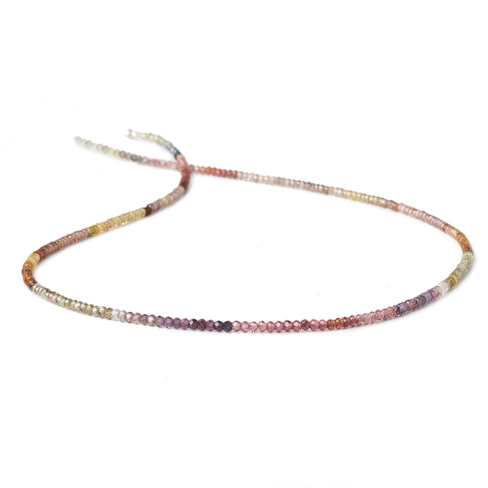 2mm Multi Gemstone micro faceted rondelle beads 17 inch 285 pieces AAA - Beadsofcambay.com