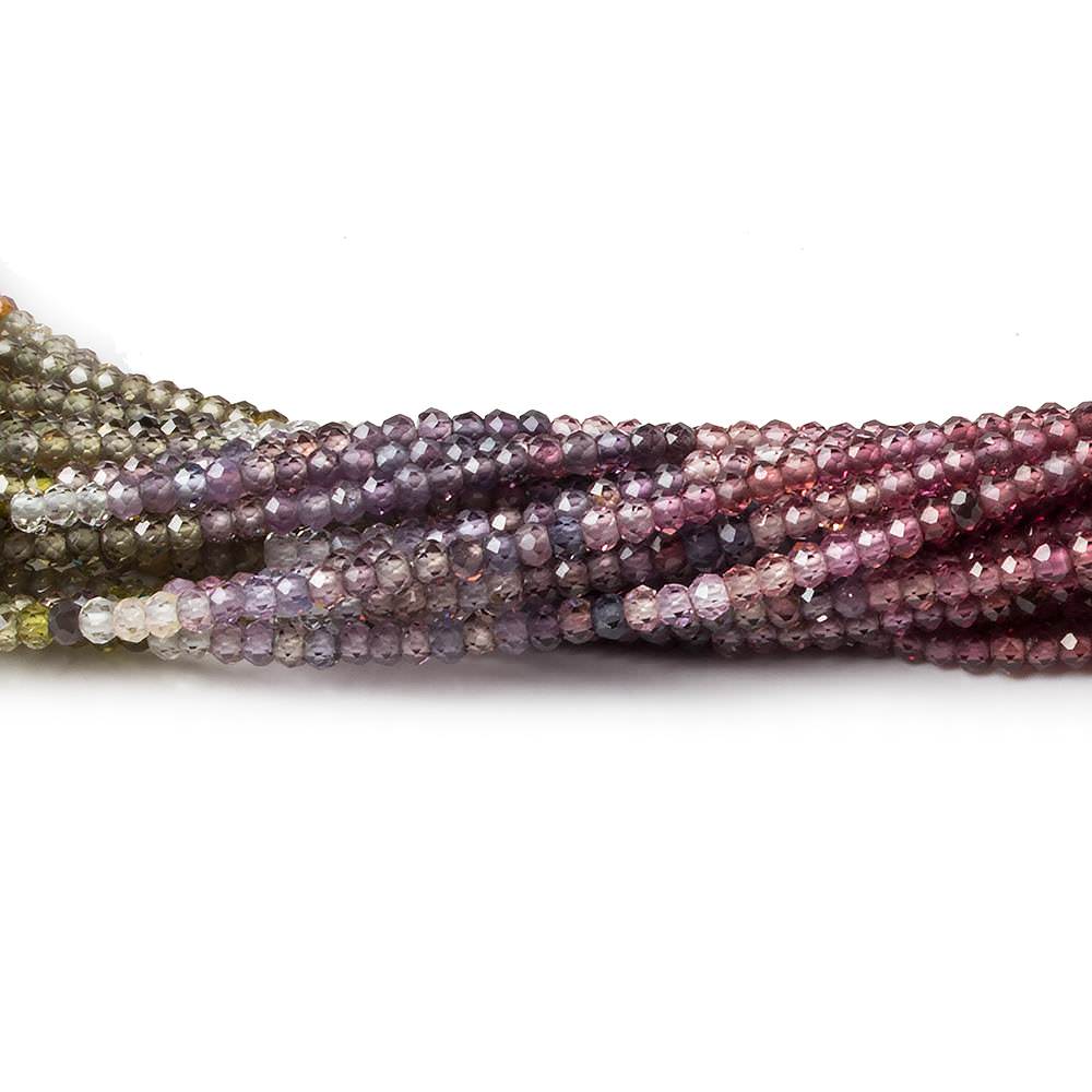 2mm Multi Gemstone micro faceted rondelle beads 17 inch 285 pieces AAA - Beadsofcambay.com