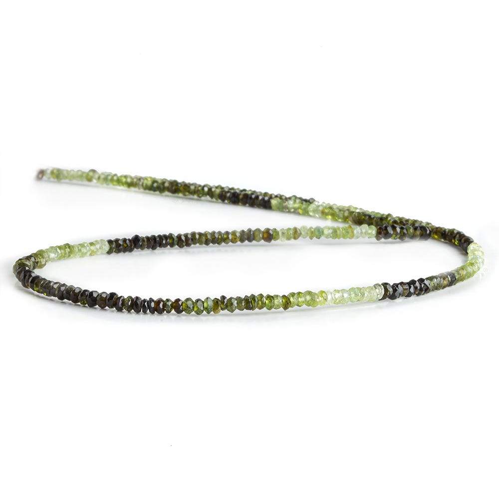 2mm Multi Green Tourmaline Faceted Rondelle Beads - Beadsofcambay.com