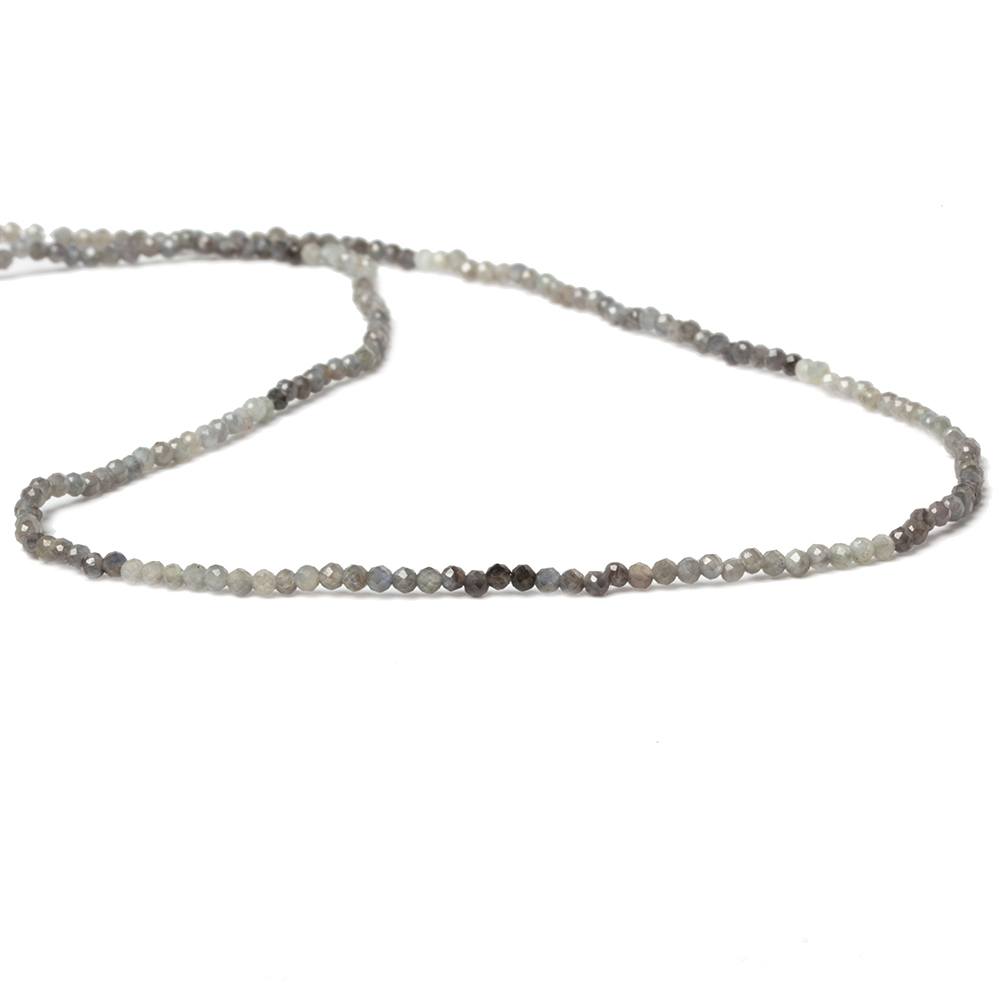 2mm Multi Grey Sapphire Micro Faceted rondelle beads 13 inch 200 pieces - Beadsofcambay.com