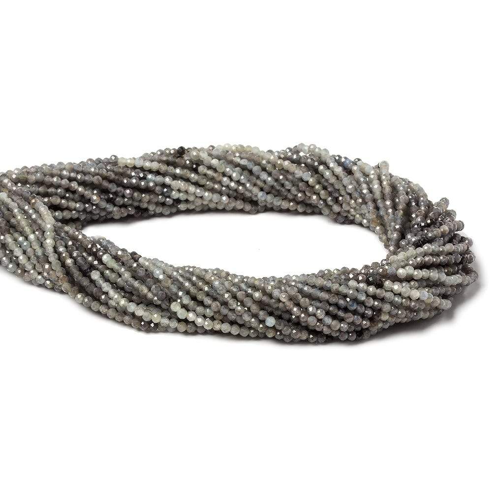2mm Multi Grey Sapphire Micro Faceted rondelle beads 13 inch 200 pieces - Beadsofcambay.com