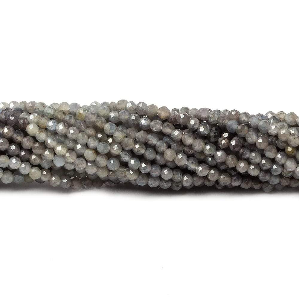 2mm Multi Grey Sapphire Micro Faceted rondelle beads 13 inch 200 pieces - Beadsofcambay.com