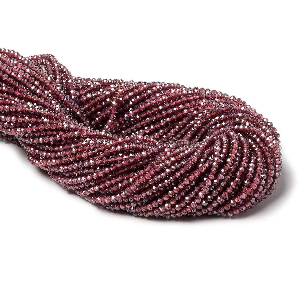 2mm Mystic Rhodolite Garnet Micro Faceted rondelle beads 13 inch 180 pcs - Beadsofcambay.com