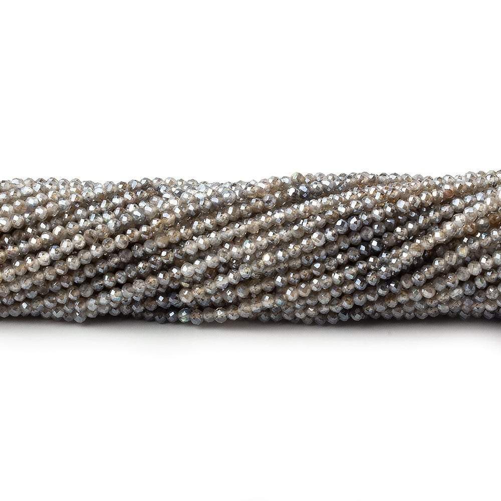2mm Mystic Shaded Labradorite faceted round beads 13 inch 180 pieces - Beadsofcambay.com