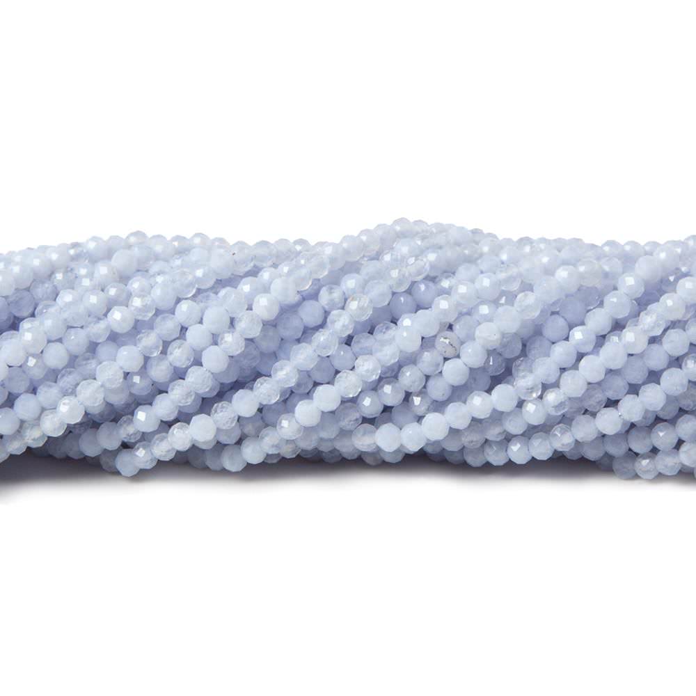 2mm Natural Blue Chalcedony micro-faceted rounds 13 inch 175 beads AAA - Beadsofcambay.com