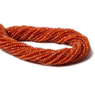 2mm Orange Chalcedony micro-faceted rounds 13 inch 175 beads AAA - Beadsofcambay.com