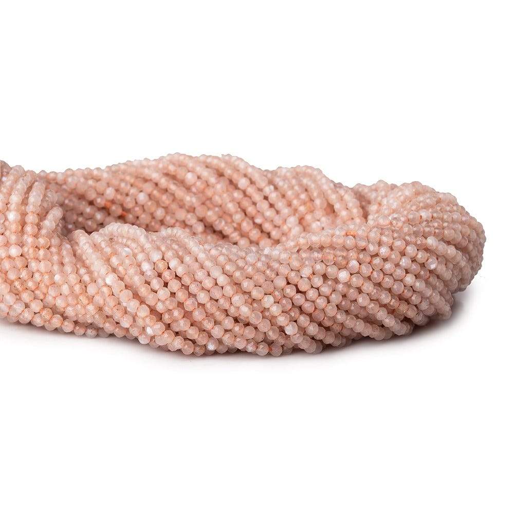 2mm Peach Moonstone microfaceted round beads 13 inch 175 pieces - Beadsofcambay.com