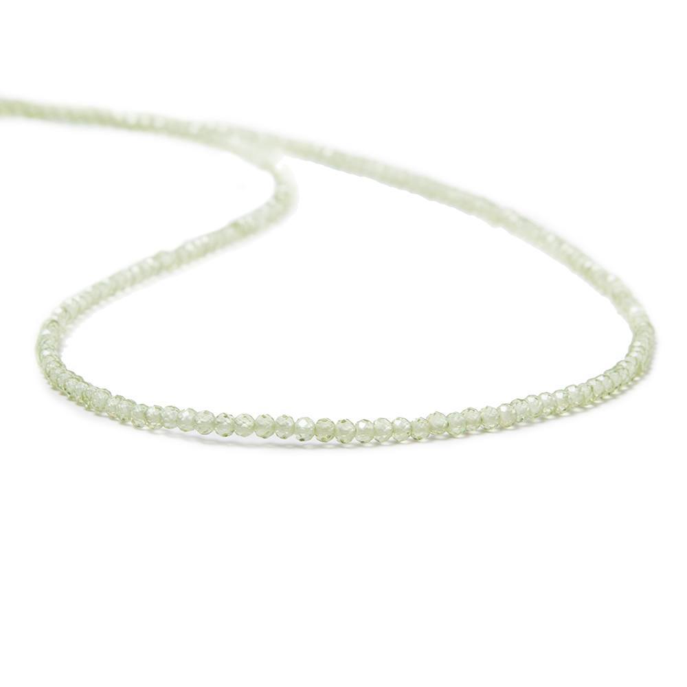 2mm Peridot Micro Faceted Rondelle Beads 18 inch 280 pieces - Beadsofcambay.com