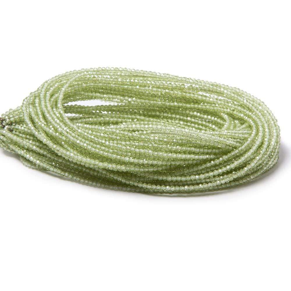 2mm Peridot Micro Faceted Rondelle Beads 18 inch 280 pieces - Beadsofcambay.com