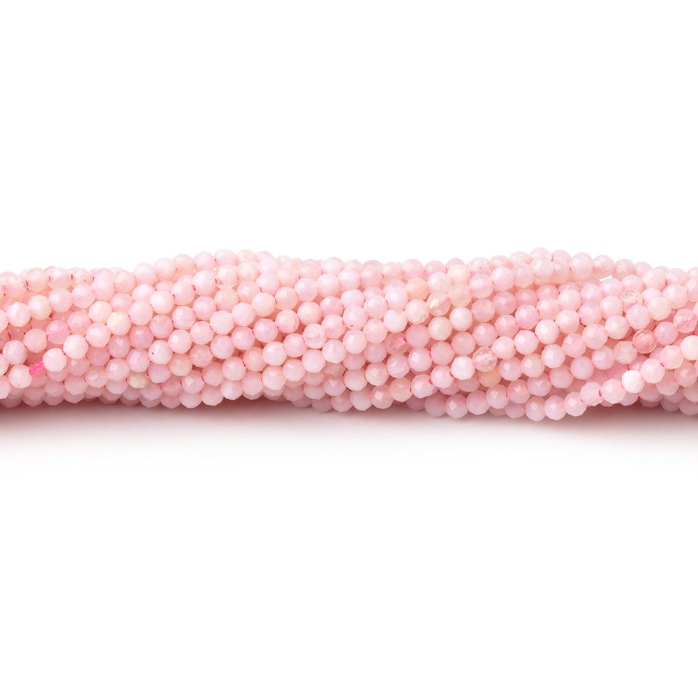 2mm Pink Peruvian Opal Micro Faceted Round Beads 12.5 inch 162 pieces