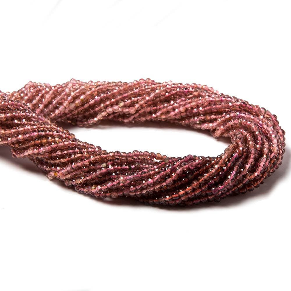 2mm Pink Tourmaline Faceted Rounds 14.25 inch 160 pieces - Beadsofcambay.com