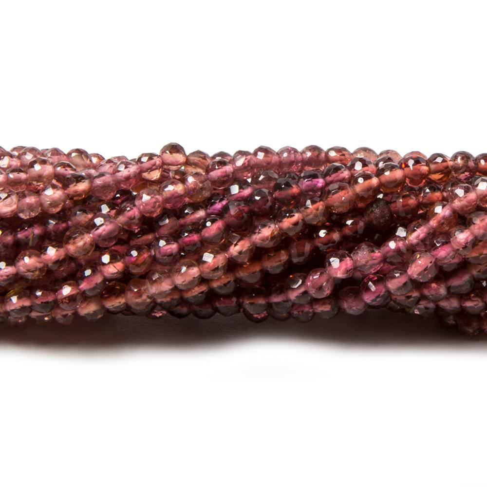2mm Pink Tourmaline Faceted Rounds 14.25 inch 160 pieces - Beadsofcambay.com