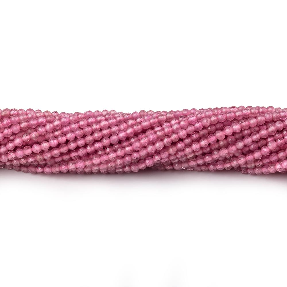 2mm Pink Tourmaline Micro Faceted Round Beads 12.5 inch 174 pieces - Beadsofcambay.com