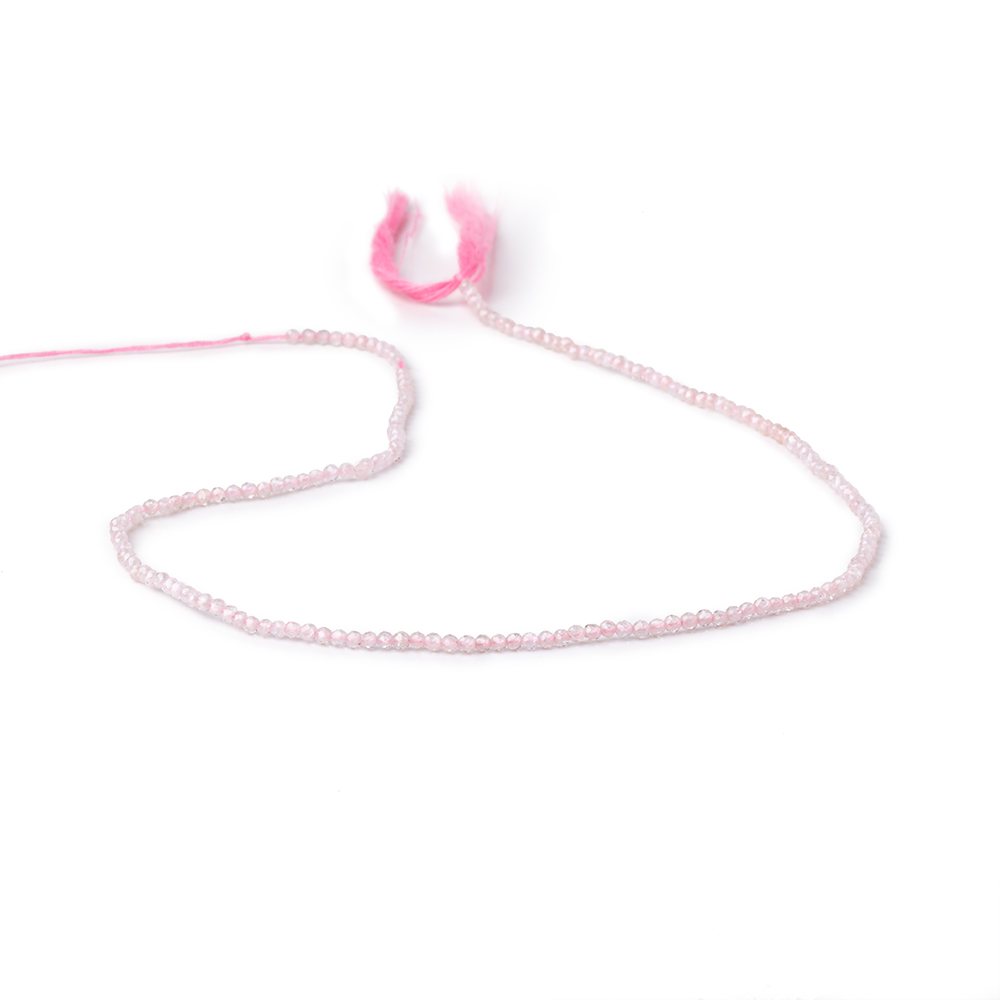 2mm Pink Zircon Micro Faceted Round Beads 12.5 inch 174 pieces - Beadsofcambay.com