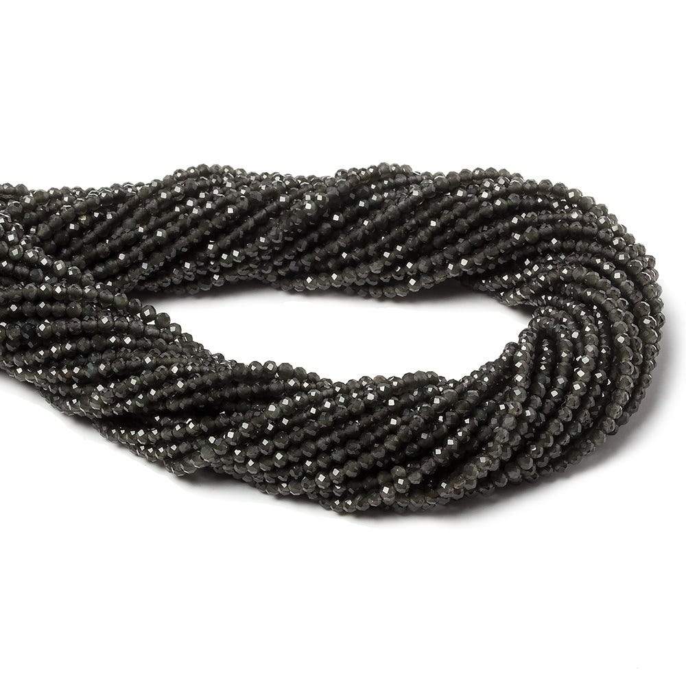 2mm Platinum Grey Moonstone Micro Faceted rondelles 13 inch 165 beads - Beadsofcambay.com