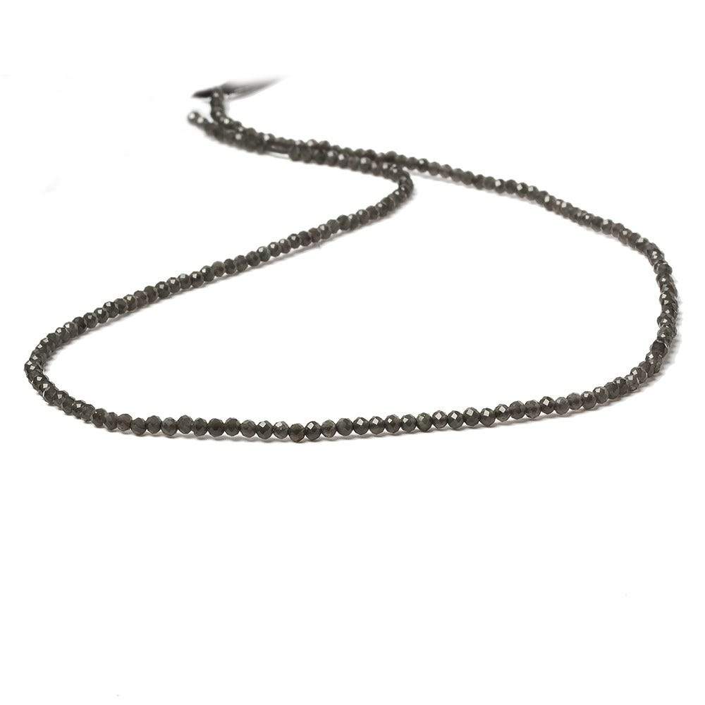 2mm Platinum Grey Moonstone Micro Faceted rondelles 13 inch 165 beads - Beadsofcambay.com