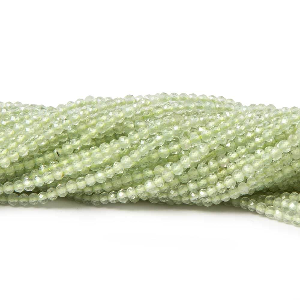 2mm Prehnite micro-faceted rondelles 13 inch 215 beads AAA - Beadsofcambay.com