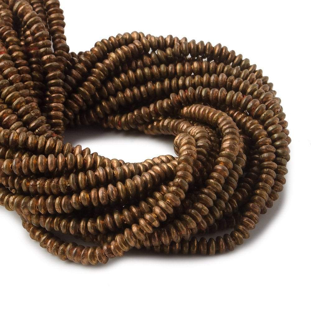 2mm Raw Copper Rondelle 8 inch 156 pcs - Beadsofcambay.com