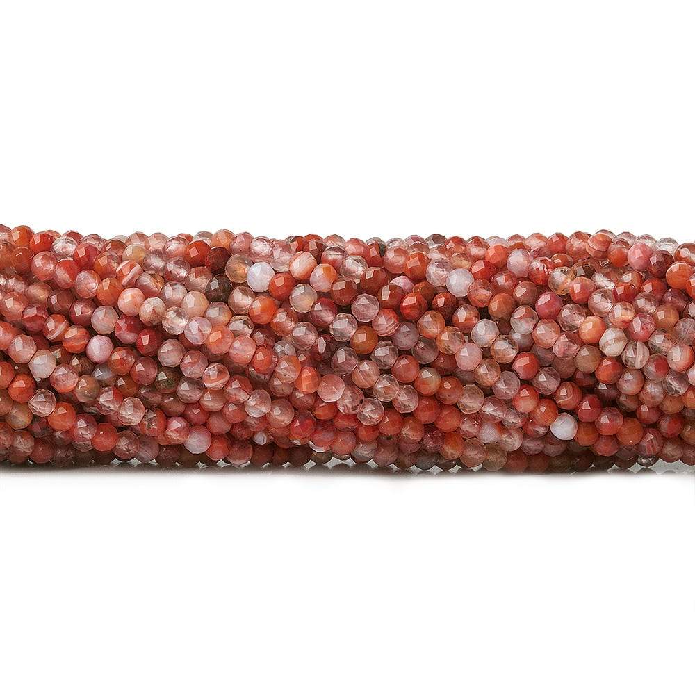 2mm Red Jasper & Multi Color Agate microfaceted round beads 13 inch 175 pieces - Beadsofcambay.com