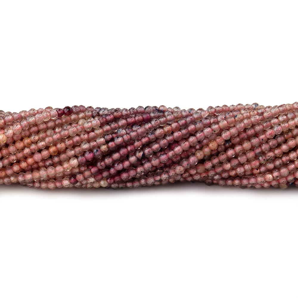 2mm Red Sapphire Micro Faceted Round Beads 12.5 inch 158 pieces - Beadsofcambay.com