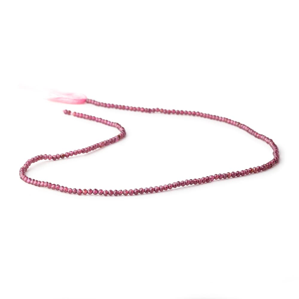 2mm Rhodolite Garnet Micro Faceted Rondelle Beads 13 inch 188 pcs - Beadsofcambay.com