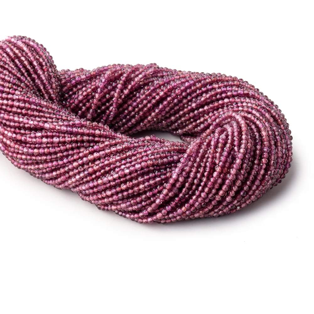 2mm Rhodolite Garnet Micro Faceted Rondelle Beads 13 inch 188 pieces - Beadsofcambay.com