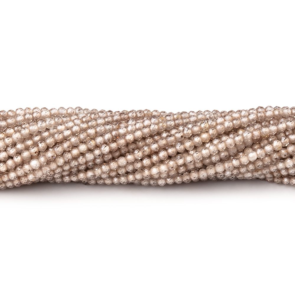 2mm Rose' Champagne Zircon Micro Faceted Rondelles 14 inch 210 Beads AAA - Beadsofcambay.com