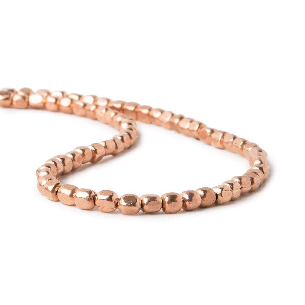 2mm Rose Gold plated Copper Plain Cube Beads 8 inch 96 pieces - Beadsofcambay.com