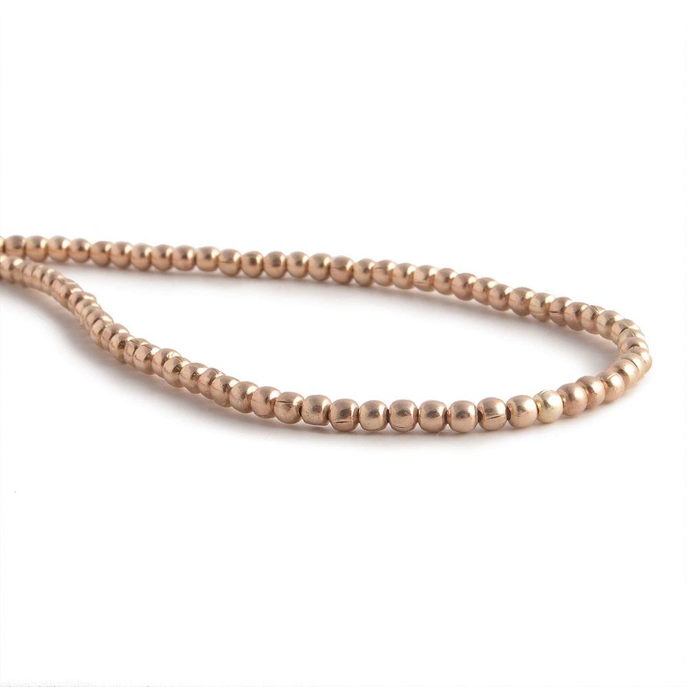 2mm Rose Gold plated Copper Shiny Round Ball 8 inch 98 pcs - Beadsofcambay.com