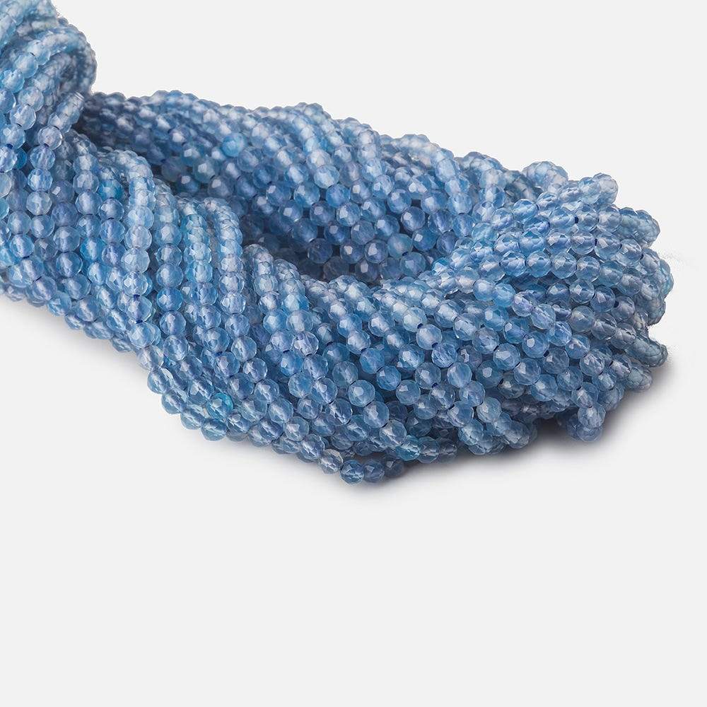 2mm Royal Blue Chalcedony microfaceted round beads 13 inch 165 pieces - Beadsofcambay.com