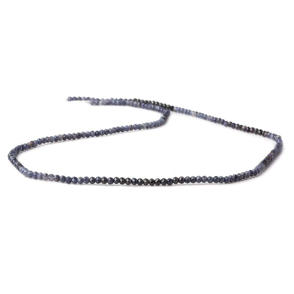 2mm Shaded Blue Sapphire micro faceted rondelles 13 inch 200 beads - Beadsofcambay.com