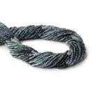 2mm Shaded Blue Sapphire Micro Faceted Round Beads 12.5 inch 157 pieces - Beadsofcambay.com