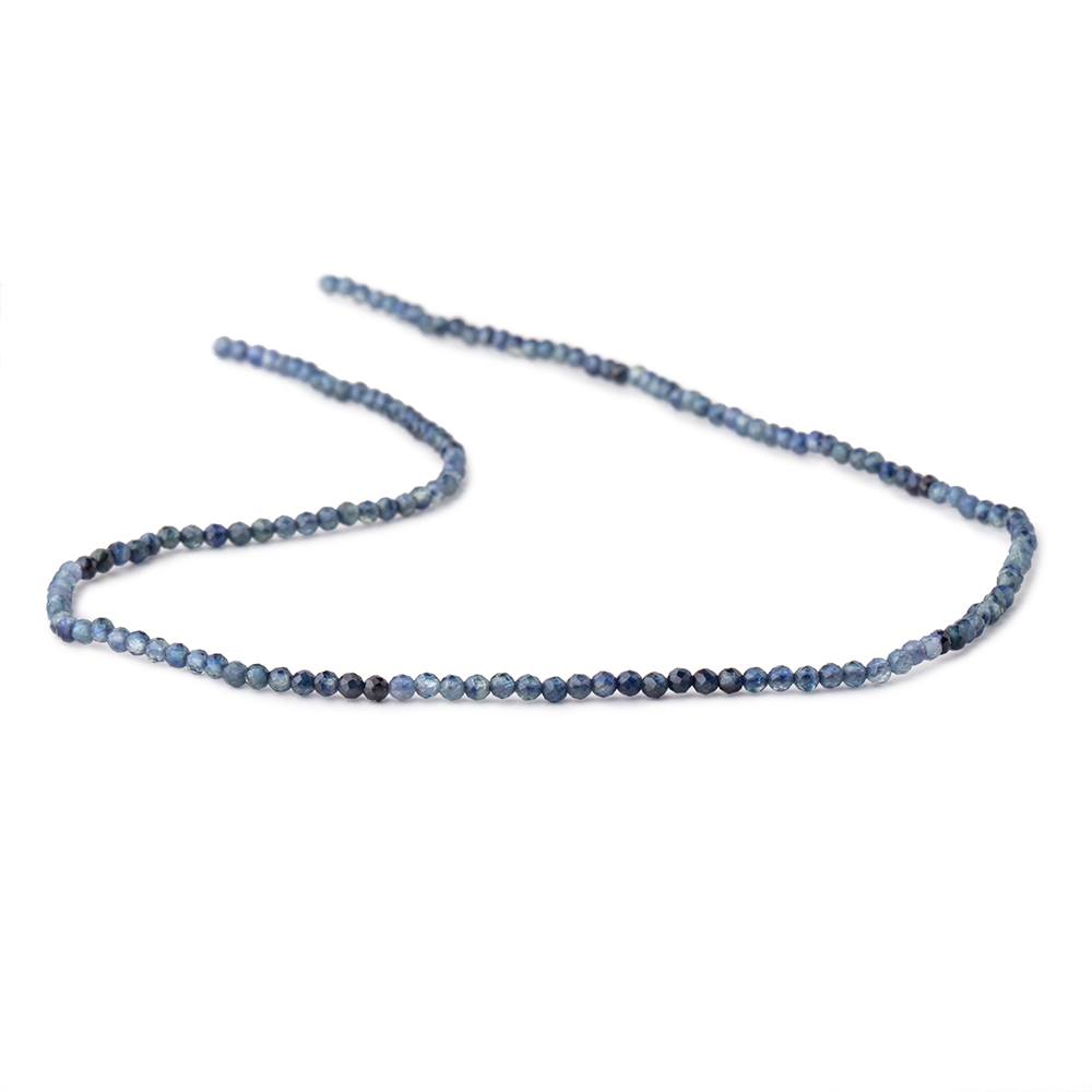2mm Shaded Blue Sapphire Micro Faceted Round Beads 12.5 inch 158 pieces - Beadsofcambay.com