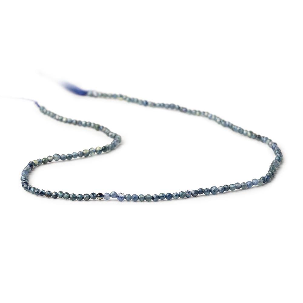 2mm Shaded Blue Sapphire Micro Faceted Rounds 12.5 inch 157 Beads - Beadsofcambay.com