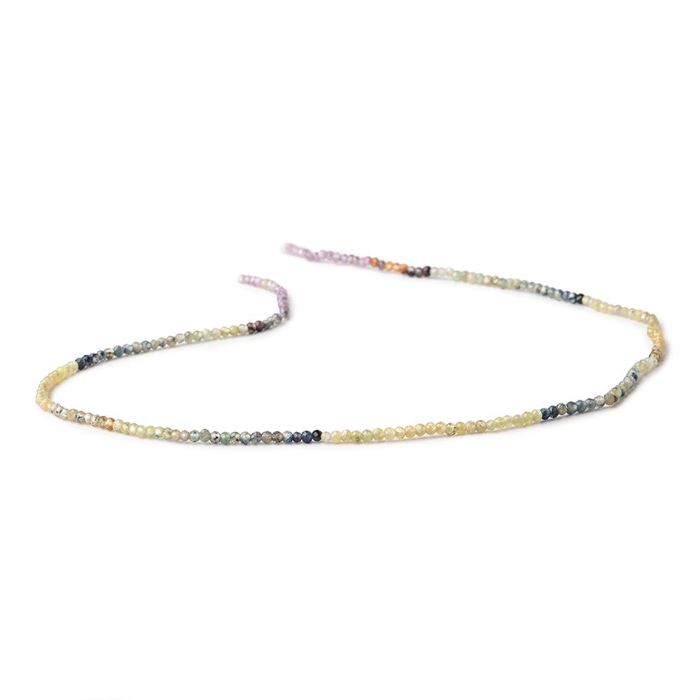 2mm Shaded Fancy Sapphire Micro Faceted Rondelles 12.5 inch 196 Beads AA - Beadsofcambay.com