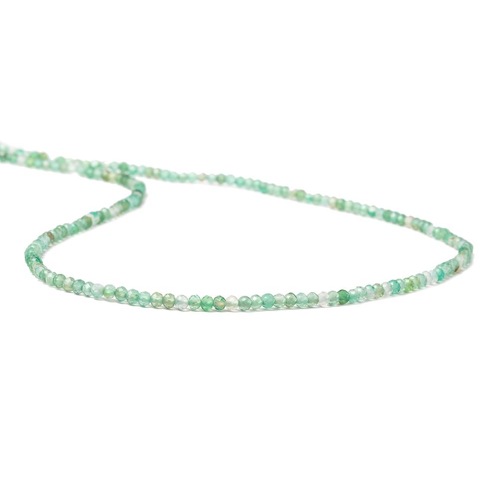 2mm Shaded Green Aventurine Micro Faceted rondelle beads 13 inch 180 pcs - Beadsofcambay.com