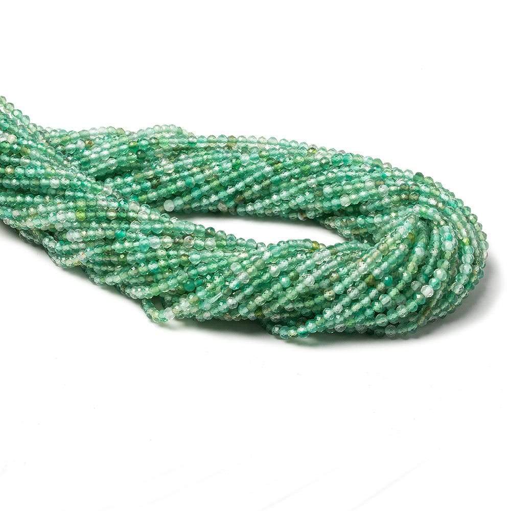 2mm Shaded Green Aventurine Micro Faceted rondelle beads 13 inch 180 pcs - Beadsofcambay.com