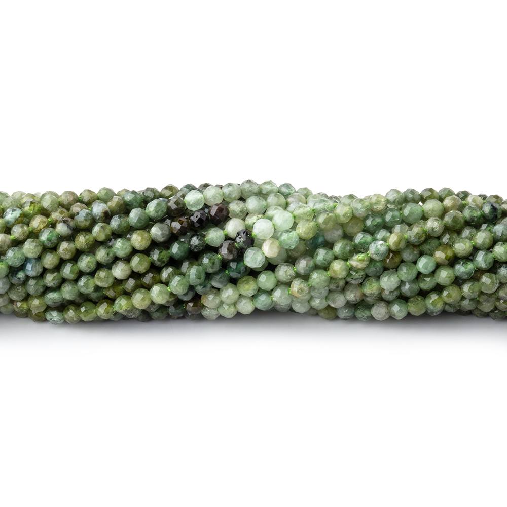 2mm Shaded Green Tourmaline Micro Faceted Round Beads 12.5 inch 157 pieces - Beadsofcambay.com