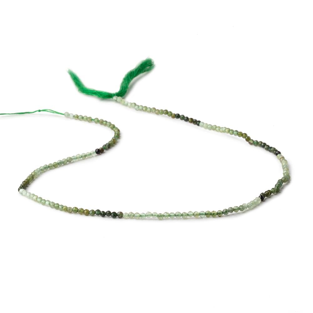 2mm Shaded Green Tourmaline Micro Faceted Rounds 12.5 inch 157 Beads AA - Beadsofcambay.com