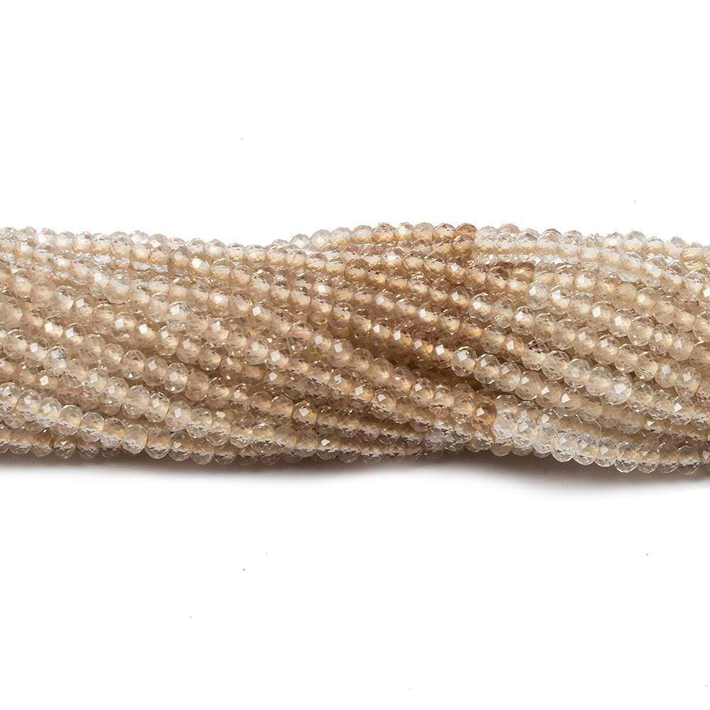 2mm Shaded Imperial Topaz Micro Faceted rondelles 13 inch 165 beads - Beadsofcambay.com