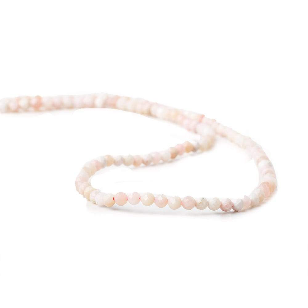 2mm Shaded Pale Pink Peruvian Opal microfaceted rondelle beads 13 inch 135 pieces - Beadsofcambay.com