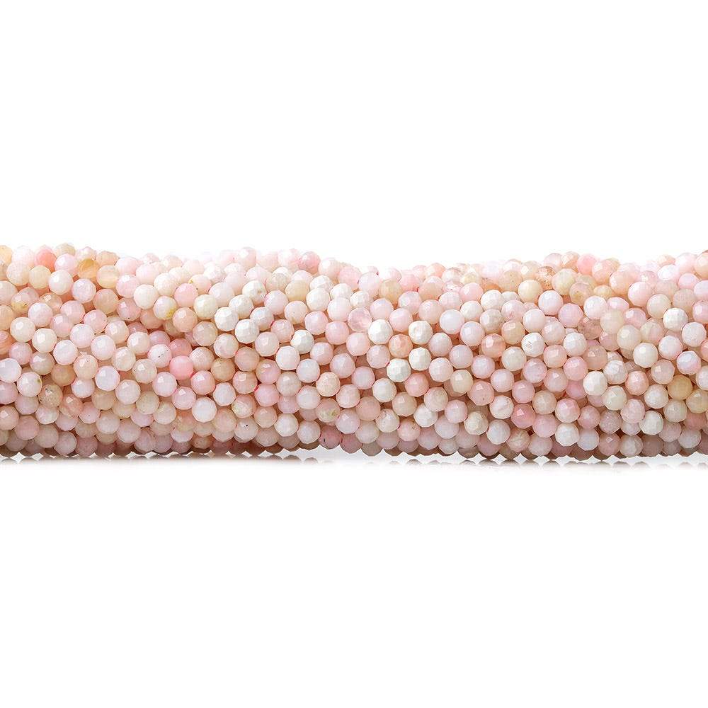 2mm Shaded Pale Pink Peruvian Opal microfaceted rondelle beads 13 inch 135 pieces - Beadsofcambay.com