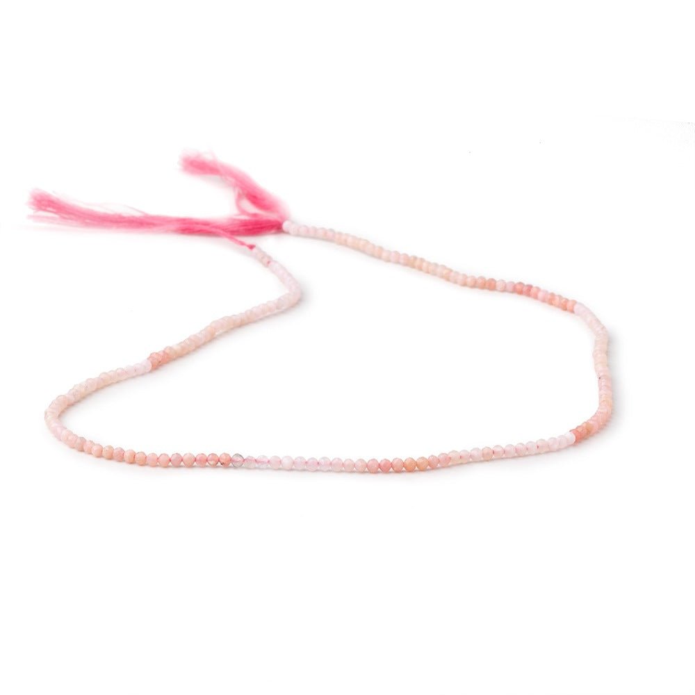 2mm Shaded Pink Peruvian Opal Micro Faceted Rondelles 13 inch 178 Beads - Beadsofcambay.com