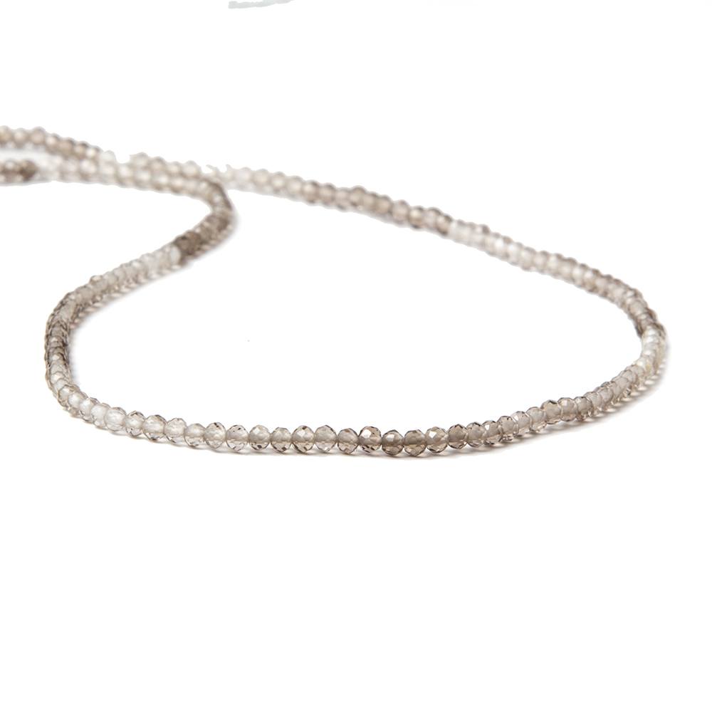 2mm Shaded Smoky Quartz micro-faceted rounds 13 inch 175 beads AAA - Beadsofcambay.com