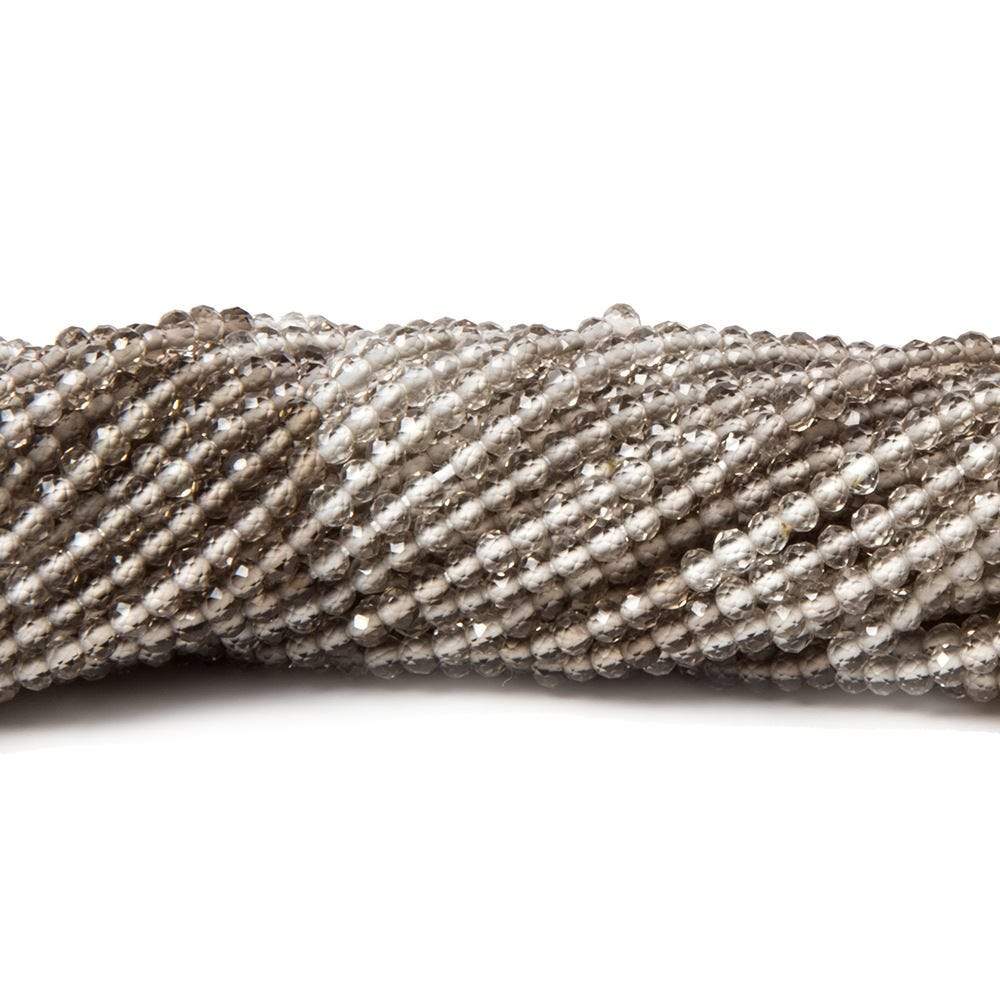 2mm Shaded Smoky Quartz micro-faceted rounds 13 inch 175 beads AAA - Beadsofcambay.com