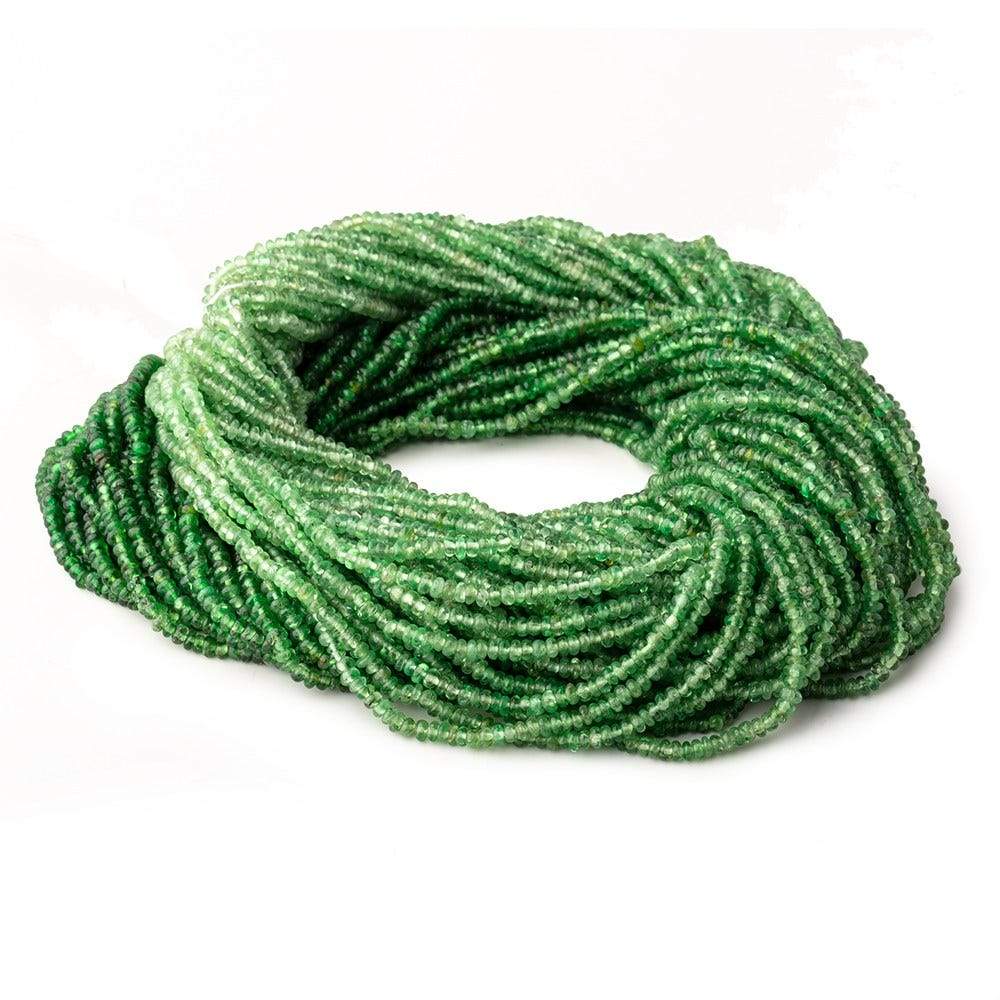 2mm Shaded Tsavorite Garnet Plain Rondelle Beads 18 inch 375 pieces - Beadsofcambay.com